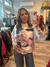 Load image into Gallery viewer, Christensen Beige Graphic Floral Top
