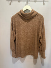 Load image into Gallery viewer, Maeve Anthropologie Tan Fuzzy Turtleneck Top
