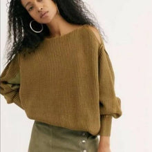 Load image into Gallery viewer, Free People Olive Green Knit Sweatshirt
