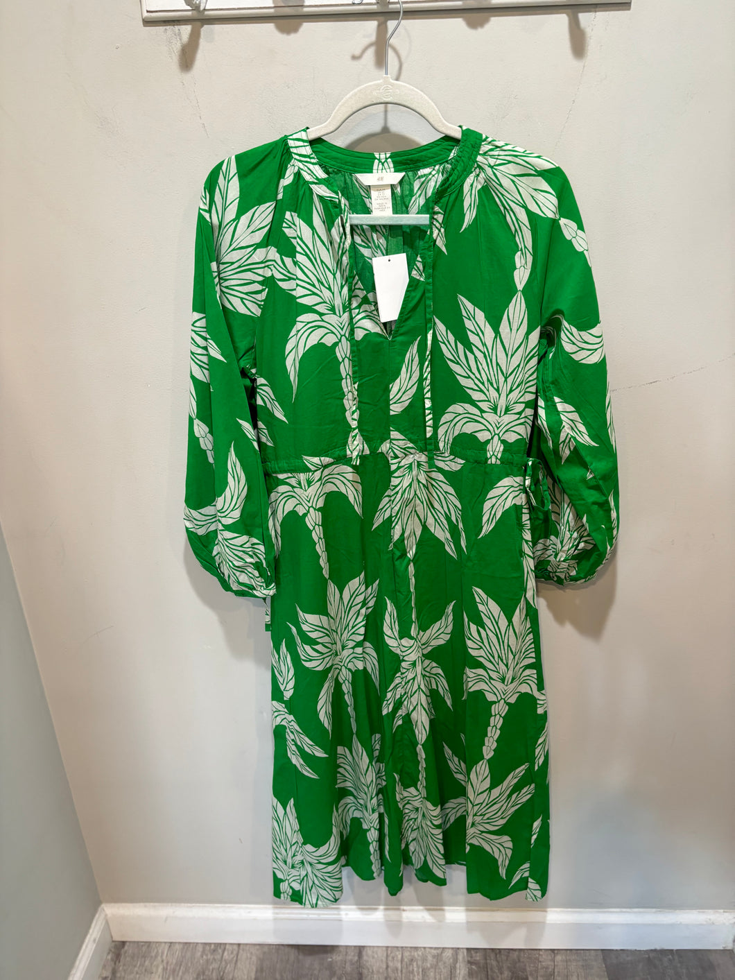 Green Tropical Cover Up/Midi Dress