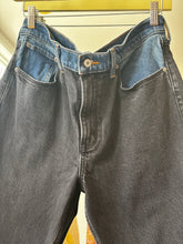 Load image into Gallery viewer, Two Tone Black Medium Wash Denim
