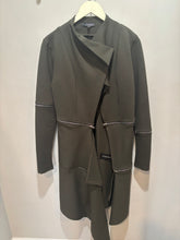 Load image into Gallery viewer, Metamorphoza Green Zipper Asymmetrical Duster
