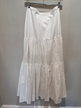 Load image into Gallery viewer, White Tiered Maxi Skirt

