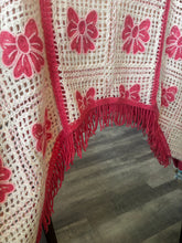 Load image into Gallery viewer, Cream Coral Crochet Poncho Top
