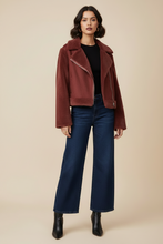 Load image into Gallery viewer, Rust Teddy Suede Jacket
