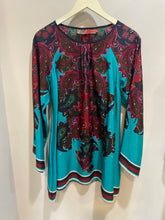 Load image into Gallery viewer, Silky Burgundy Teal Pattern Dress
