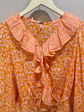 Load image into Gallery viewer, Free People Orange Daisies Wrap Top
