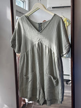 Load image into Gallery viewer, Emery Rose Green Gauzie Babydoll Romper
