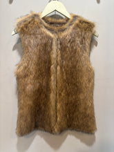 Load image into Gallery viewer, Tan Knit Faux Fur Vest
