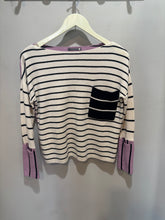 Load image into Gallery viewer, Anthropologie Cream Striped Colorblock Top

