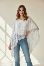 Load image into Gallery viewer, White Sheer Lace Poncho Top
