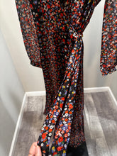 Load image into Gallery viewer, Intermix Black Floral Wrap Dress
