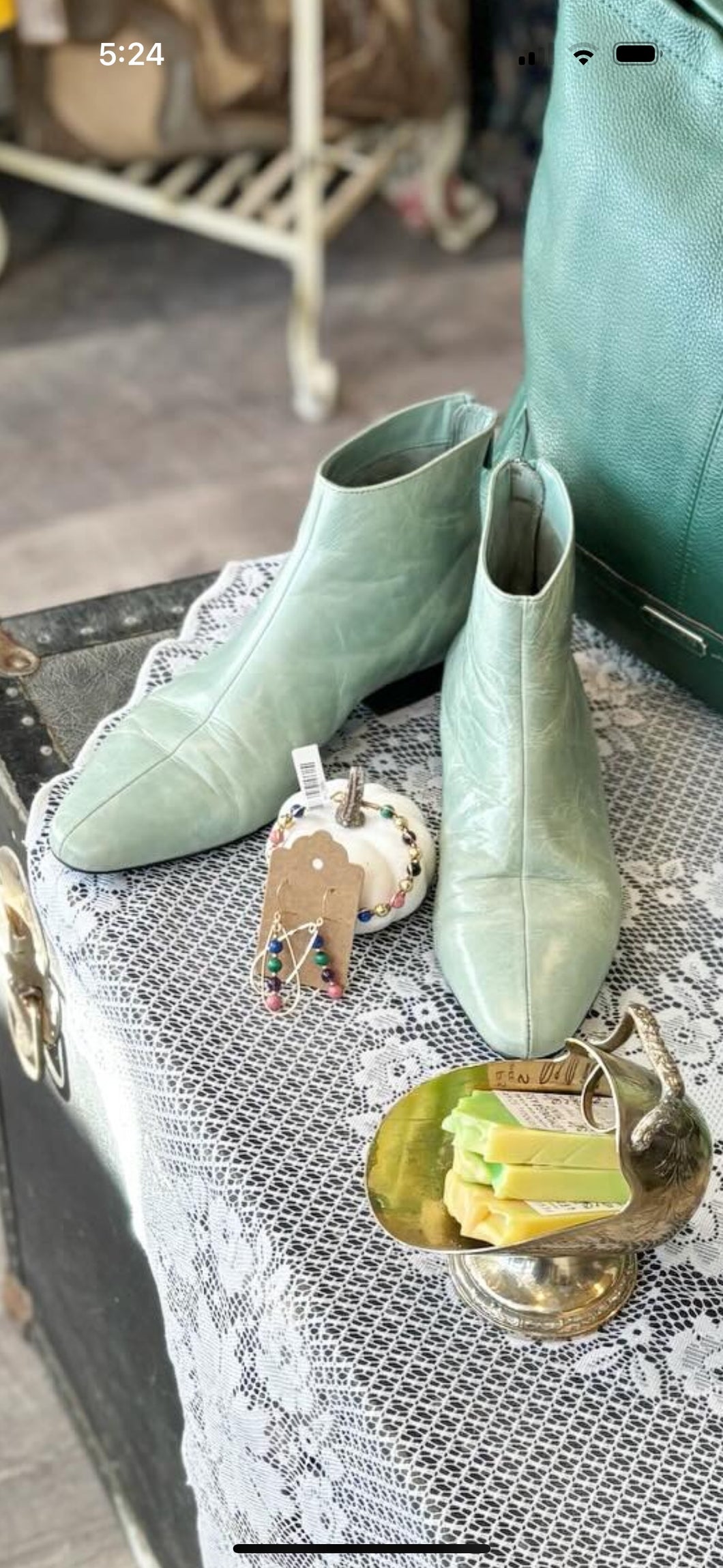 MNG Sage Green Ankle Booties