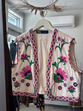 Load image into Gallery viewer, Zara Cream Floral Embroidered Vest
