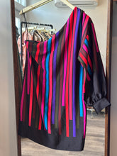 Load image into Gallery viewer, Trina Turk One Shoulder Multicolor Stripes Dress
