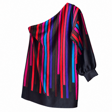 Load image into Gallery viewer, Trina Turk One Shoulder Multicolor Stripes Dress
