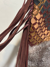 Load image into Gallery viewer, Vintage Claremonte Woven Leather &amp; Fur Tote with Fringe
