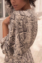 Load image into Gallery viewer, Promesa Grey Python Pattern Dress
