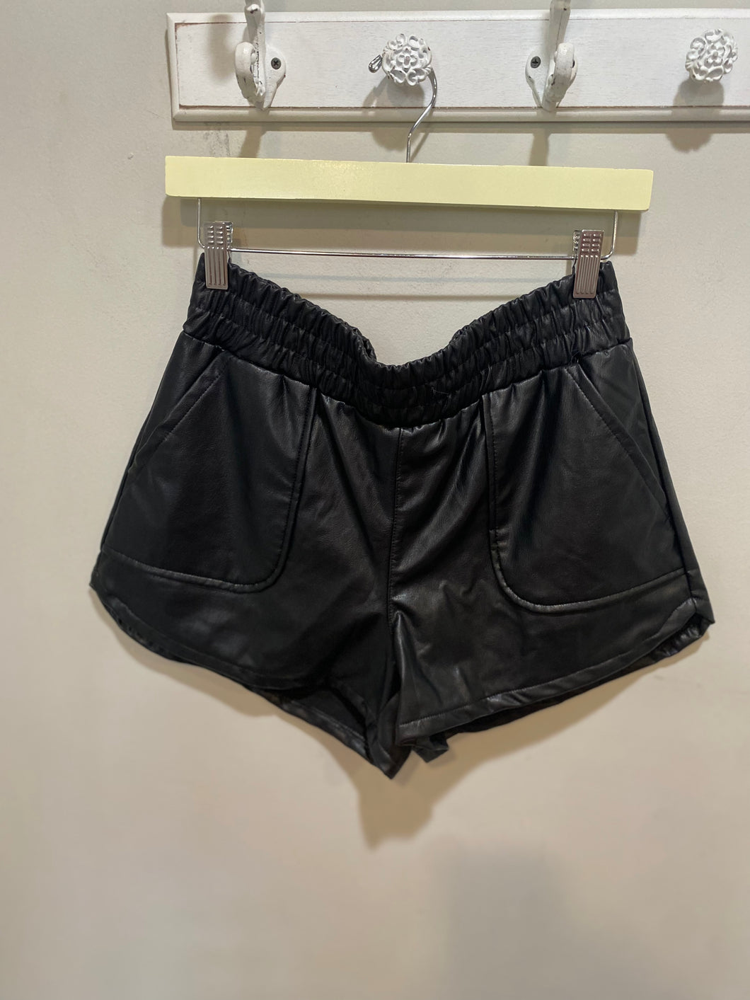Sincerely Jules Black Faux Leather Shorts