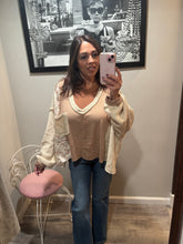 Load image into Gallery viewer, POL Tan Mixed Patterns Top
