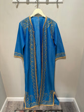 Load image into Gallery viewer, Vintage Blue Gold Maxi Duster
