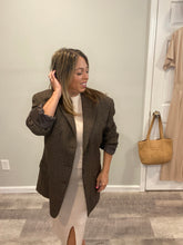 Load image into Gallery viewer, Vintage Valentino Brown Check Oversize Blazer
