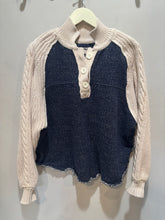 Load image into Gallery viewer, We The Free Blue CableKnit Top
