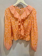 Load image into Gallery viewer, Free People Orange Daisies Wrap Top
