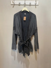 Load image into Gallery viewer, Free People Grey Jersey Tie Waist Cardigan
