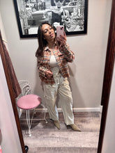 Load image into Gallery viewer, We The Free Mauve Plaid Embellished Top
