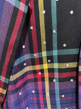 Load image into Gallery viewer, Vintage Cedars Plaid Rhinestones Blazwr
