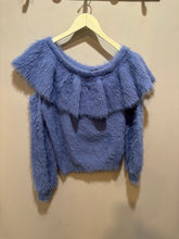 Load image into Gallery viewer, House of Harlow Blue Fuzzy Sweater
