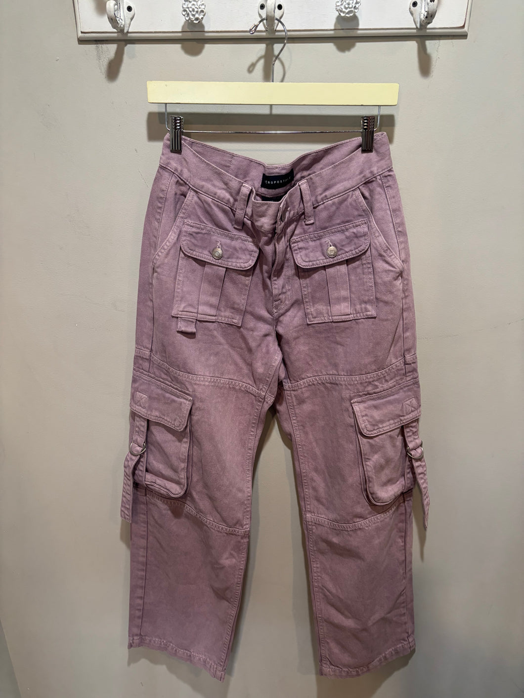 Mauve Wideleg Cargo Panys