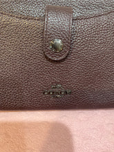 Load image into Gallery viewer, Coach Maroon Leather Clutch Wallet Crossbody

