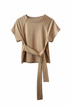 Load image into Gallery viewer, Tan Terry Front Tie Top
