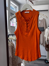 Load image into Gallery viewer, Ulla Johnson Orange Laceup Tank Top
