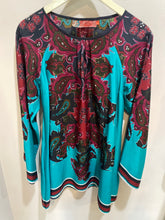 Load image into Gallery viewer, Silky Burgundy Teal Pattern Dress
