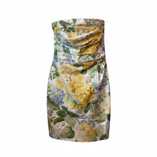 Load image into Gallery viewer, Vintage White Multi Floral Strapless Dress
