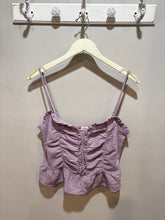 Load image into Gallery viewer, Lilac Smocked Cropped Peplum Top
