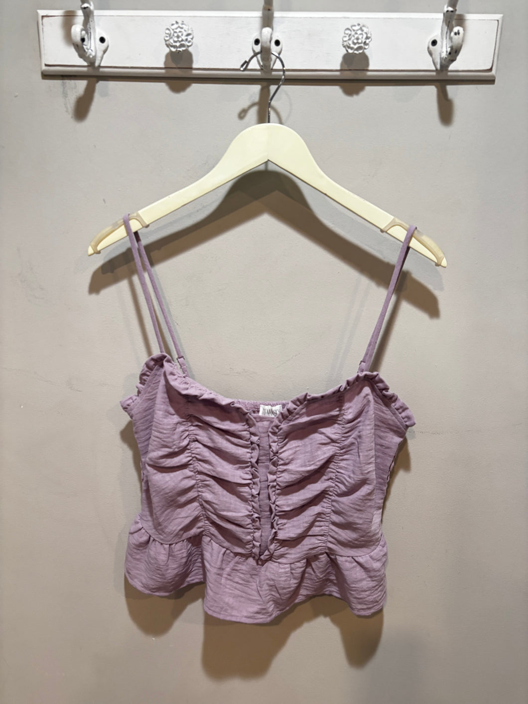 Lilac Smocked Cropped Peplum Top