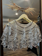 Load image into Gallery viewer, White Silver Sequins Capelet
