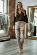 Load image into Gallery viewer, Anthro Pilcro Tan Mixed Patterns Pants
