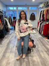 Load image into Gallery viewer, Christensen Beige Graphic Floral Top
