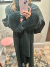 Load image into Gallery viewer, Vintage Green 80s Faux Fur Swing Coat
