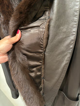 Load image into Gallery viewer, Vintage Brown Leather Fur Collar Coat
