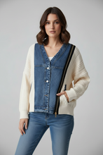 Load image into Gallery viewer, POL Cream Denim Cardigan Jacket
