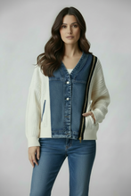 Load image into Gallery viewer, POL Cream Denim Cardigan Jacket
