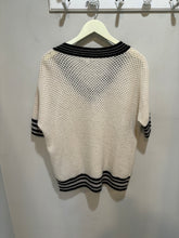 Load image into Gallery viewer, Minnie Rose Cream Black Trim Sweater
