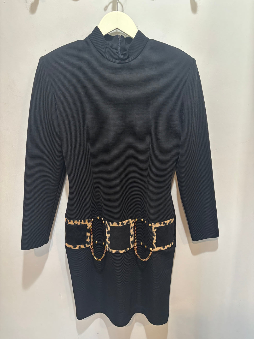 Vintage Joseph Ribkoff Black Leopard Dress