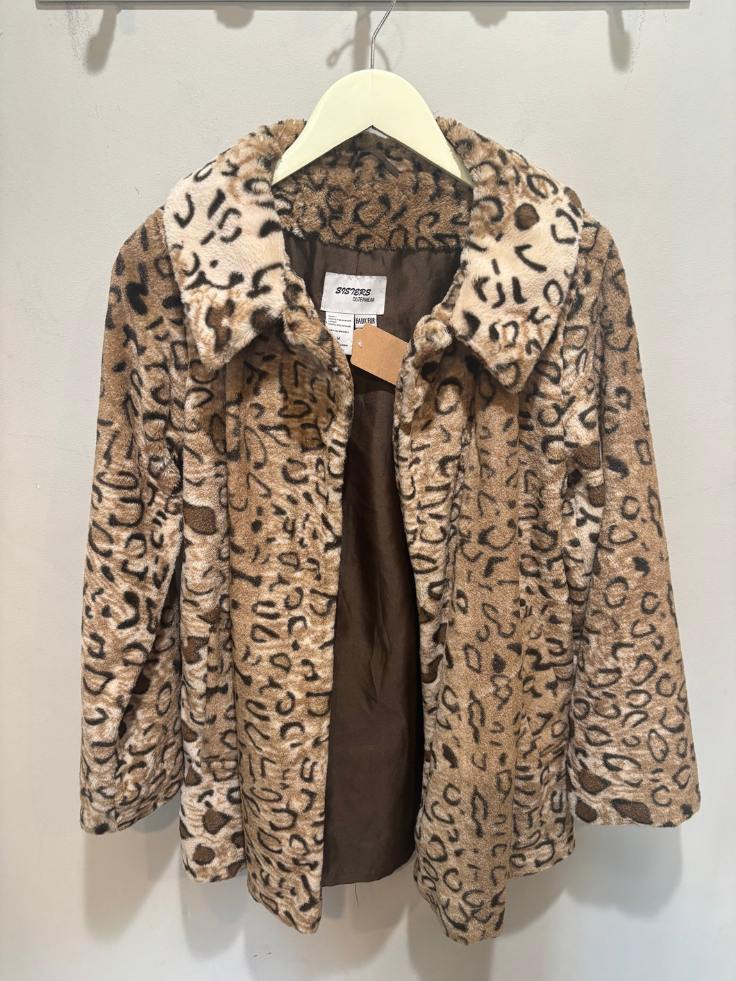 Vintage Sisters Outerwear Leopard Teddy Jacket